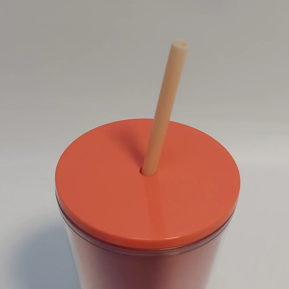 Starbucks Holographic Tumbler 24oz Pink Minimalist‎ Double Wall Cold Cup Straw
